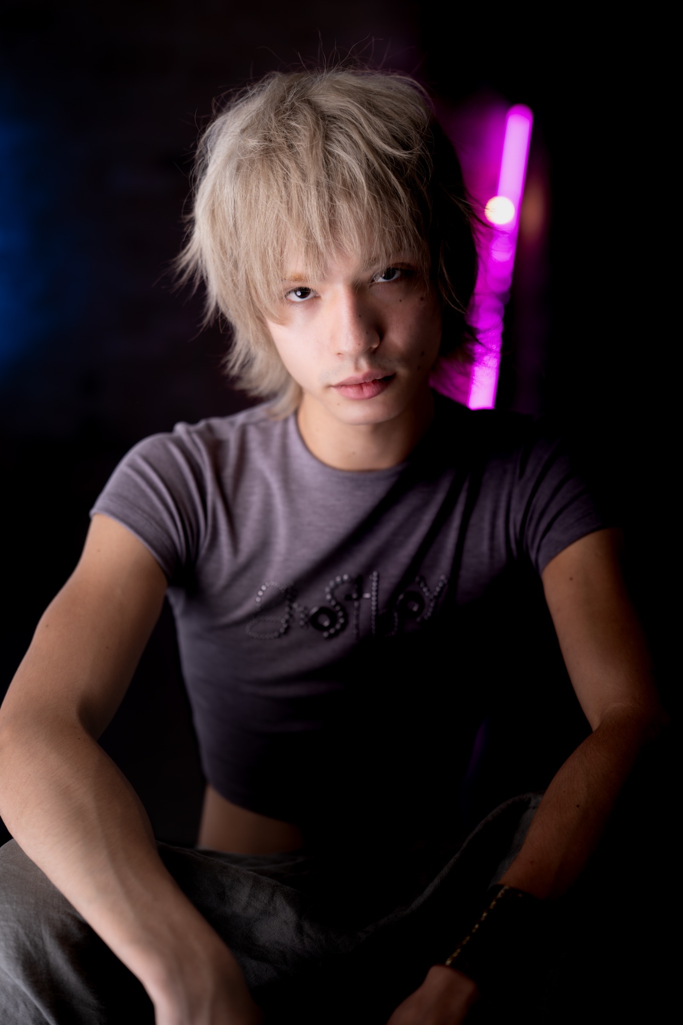 Bethia blonde textured short haircut