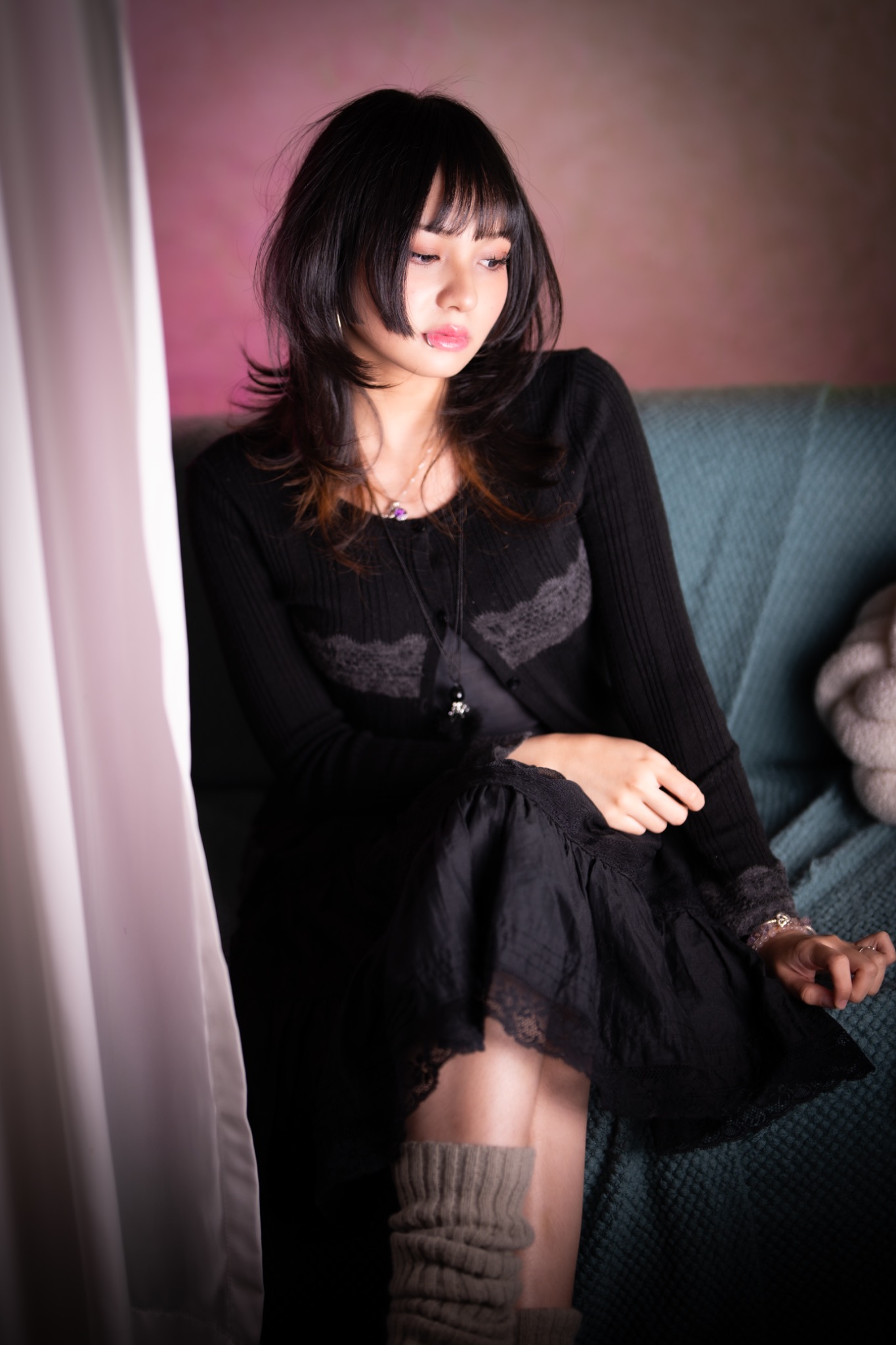 Bethia black layered bob haircut
